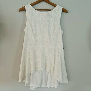 Adrianna Papell Peplum Lace Evening Top